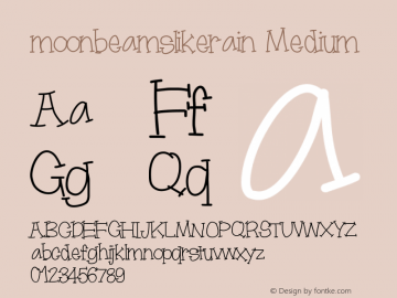 moonbeamslikerain Medium Version 001.000 Font Sample