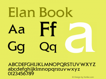 Elan Book Version 001.000 Font Sample