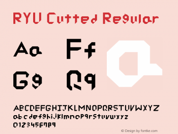 RYU Cutted Regular Version 1.0 Font Sample