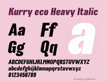 Kurry eco Heavy Italic 1.000图片样张