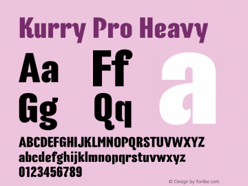 Kurry Pro Heavy Version 1.000 Font Sample
