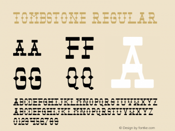 Tombstone Regular 2 Font Sample