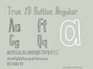 True 2D Outline Regular Version 1.00 January 2, 2013, initial release图片样张