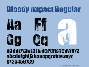 Bloody Impact Regular Version 1.000 Font Sample