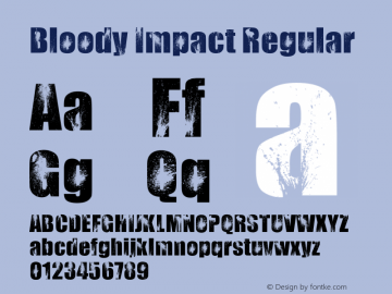 Bloody Impact Regular Version 1.000 Font Sample