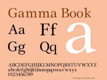 Gamma Book Version 001.000 Font Sample