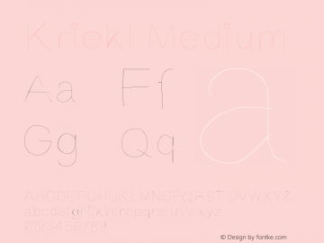 Kriekl Medium Version 001.000 Font Sample