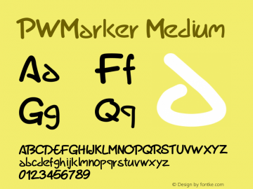 PWMarker Medium Version 001.000 Font Sample