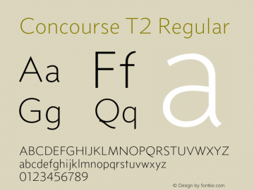 Concourse T2 Regular 1.512 Font Sample