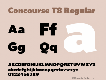 Concourse T8 Regular 1.512 Font Sample