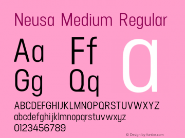 Neusa Medium Regular Version 1.001;PS 001.001;hotconv 1.0.56;makeotf.lib2.0.21325 Font Sample