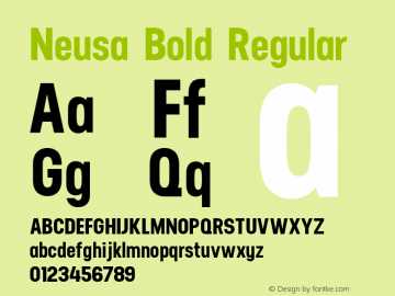 Neusa Bold Regular Version 1.001;PS 001.001;hotconv 1.0.56;makeotf.lib2.0.21325 Font Sample