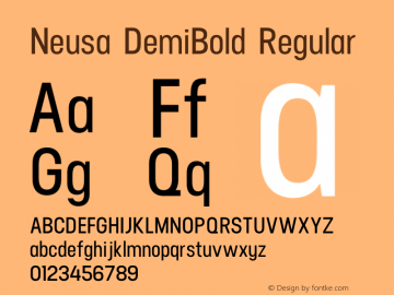 Neusa DemiBold Regular Version 1.001;PS 001.001;hotconv 1.0.56;makeotf.lib2.0.21325 Font Sample