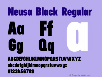 Neusa Black Regular Version 1.001;PS 001.001;hotconv 1.0.56;makeotf.lib2.0.21325 Font Sample