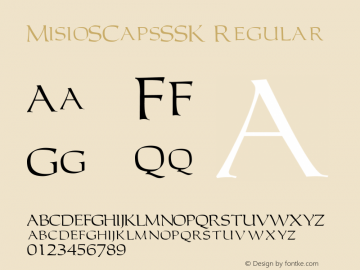MisioSCapsSSK Regular Altsys Metamorphosis:8/25/94 Font Sample
