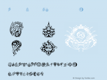 Digital Clipart-Fantasy Zodiac Regular Version 1.00 March 18, 2011, initial release Font Sample