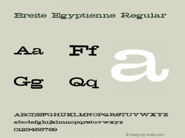 Breite Egyptienne Regular Version 1.00 August 18, 2008, initial release图片样张