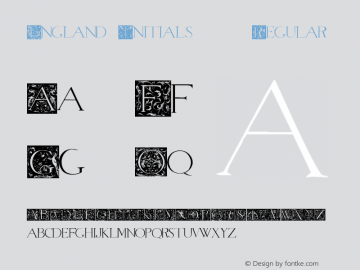 England Initials 1880 Regular Version 2.00 September 28, 2010 Font Sample