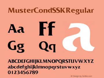 MusterCondSSK Regular Macromedia Fontographer 4.1 8/5/95图片样张