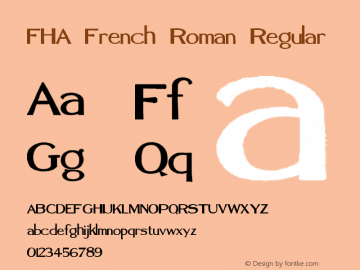 FHA French Roman Regular Version 2.00 September 29, 2010 Font Sample
