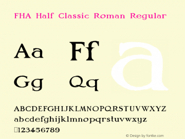FHA Half Classic Roman Regular Version 1.20 December 7, 2012图片样张