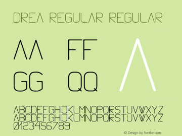 Drea Regular Regular Version 1.00 June 4, 2010, initial release Font Sample