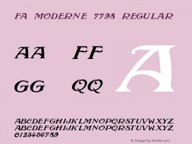 FA Moderne 7798 Regular Version 1.00 July 27, 2011, initial release图片样张