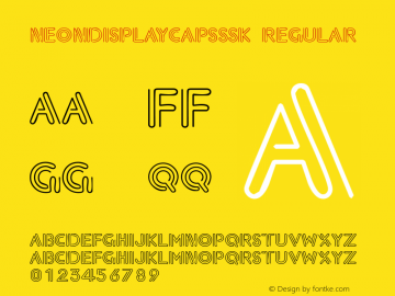 NeonDisplayCapsSSK Regular Macromedia Fontographer 4.1 7/26/95 Font Sample