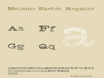 Hellenic Sketch Regular Version 1.00 May 25, 2011, initial release图片样张