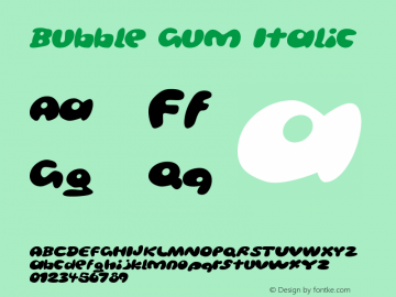 Bubble Gum Italic Version 2.00 October 14, 2010图片样张