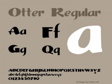 Otter Regular Version 1.00 August 23, 2010, initial release图片样张