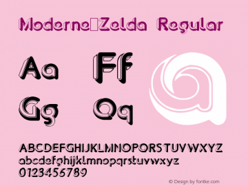 Moderne-Zelda Regular Version 2.00 August 15, 2010 Font Sample