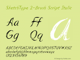 SketchType 2-Brush Script Italic Version 1.01 October 2, 2012图片样张