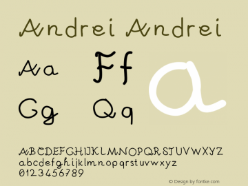 Andrei Andrei 1.2 Font Sample