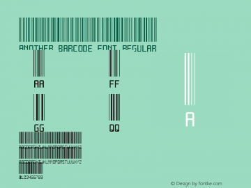 Another barcode font Regular Version 1.00 January 14, 2013, initial release图片样张