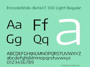 EncodeWide-Beta37 300 Light Regular Version 1.001;PS 001.001;hotconv 1.0.70;makeotf.lib2.5.58329 DEVELOPMENT图片样张