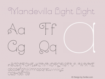 Mandevilla Light Light Version 1.0 Font Sample