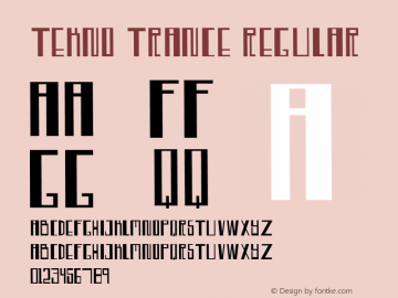 Tekno Trance Regular Version 1.000;PS 001.001;hotconv 1.0.56 Font Sample