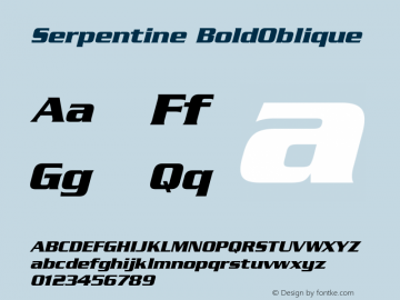 Serpentine BoldOblique Version 001.000图片样张