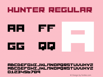 Hunter Regular Macromedia Fontographer 4.1.5 07.11.2000 Font Sample