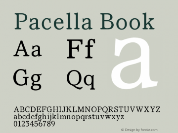 Pacella Book Version 001.000 Font Sample