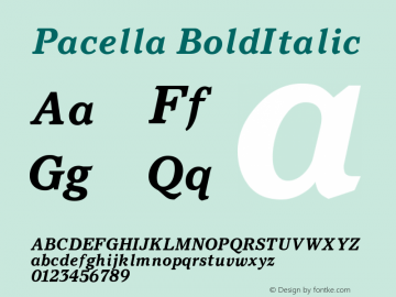 Pacella BoldItalic Version 001.000图片样张