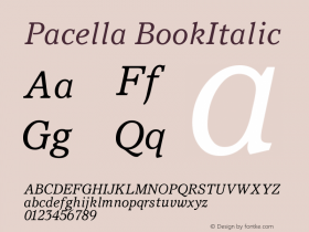 Pacella BookItalic Version 001.000图片样张