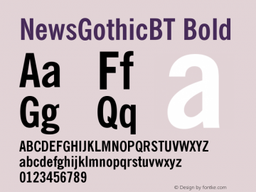 NewsGothicBT Bold mfgpctt-v1.57 Monday, February 22, 1993 4:32:22 pm (EST)图片样张