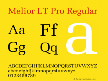 Melior LT Pro Regular Version 1.000;PS 001.000;hotconv 1.0.38图片样张