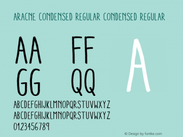 Aracne Condensed Regular Condensed Regular Version 1.000 Font Sample