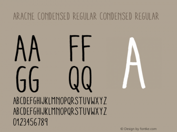 Aracne Condensed Regular Condensed Regular Version 1.000 Font Sample