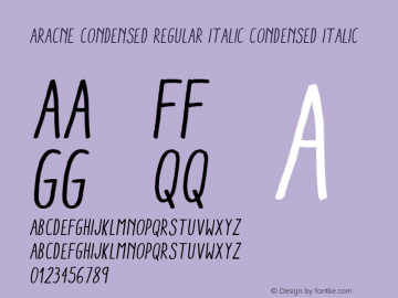 Aracne Condensed Regular Italic Condensed Italic Version 1.000图片样张