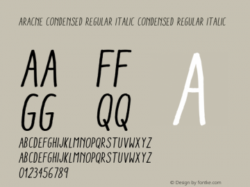 Aracne Condensed Regular Italic Condensed Regular Italic Version 1.001图片样张
