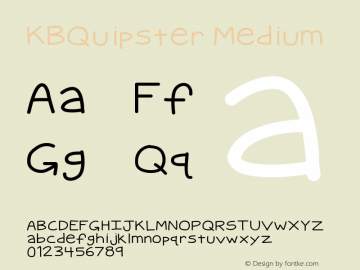 KBQuipster Medium Version 001.000 Font Sample